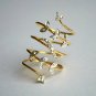 Full Finger Diamond Ring 14k Solid Gold Statement Ring Adjustable Finger Ring.