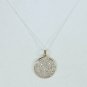 Pave Diamond Round Pendant 14k Gold Dainty Minimalist Pendant Birthday Gift.