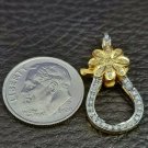 Pave Diamond Lock 925 Silver Flower Carabiner Lock Jewelry Findings Supplies.