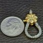 Pave Diamond Lock 925 Silver Flower Carabiner Lock Jewelry Findings Supplies.