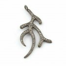 1Pc Pave Diamond Antler Charm Pendant Diamond Antler Sterling Silver Necklace N1 1Pc Pave Diamond Antler Charm Pendant Diamond Antler Sterling Silver Necklace N1
