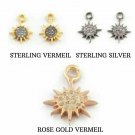 1Pc Pave Diamond Sunburst Pendant Charm 11x8mm Sterling Silver Diamond Sun Charm 1Pc Pave Diamond Sunburst Pendant Charm 11x8mm Sterling Silver Diamond Sun Charm