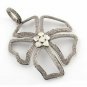1Pc Rosecut Flower Pendant 925 Silver Diamond Rosecut Flower Polki Beads Pendant