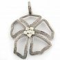 1Pc Rosecut Flower Pendant 925 Silver Diamond Rosecut Flower Polki Beads Pendant