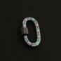Pave Diamond Carabiner Lock 925 Silver Oval Screw Clasps Jewelry Findings Clasp.