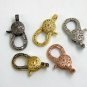 Lobster Clasps Pave Diamond 925 Silver Diamond Necklace Findings Lobster Finding