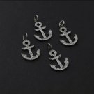 Pave Diamond 1pc Anchor Charm Pendant 925 Sterling Silver Diamond Pendant. Pave Diamond 1pc Anchor Charm Pendant 925 Sterling Silver Diamond Pendant.