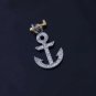 Pave Diamond 1pc Anchor Charm Pendant 925 Sterling Silver Diamond Pendant.