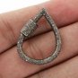 1Pc Pave Diamond Pear Screw Clasp Sterling Silver Pave Diamond Carabiner Clasp.