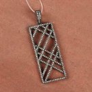 Pave Diamond Rectangular Pendant 925 Sterling Silver Fashion Christmas Jewelry. Pave Diamond Rectangular Pendant 925 Sterling Silver Fashion Christmas Jewelry.