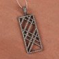 Pave Diamond Rectangular Pendant 925 Sterling Silver Fashion Christmas Jewelry.