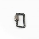 1Pc Pave Diamond Carabiner Enamel Screw Clasps Sterling Silver Diamond Clasp N8.