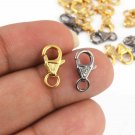 2Pc Antique Finish Pave Diamond Lobster Lock Sterling Silver Small Jewelry Lock.