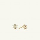 Diamond Mini Cluster Stud Earring Four Diamond Stud 14k Solid Gold Everyday Stud
