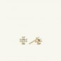 Diamond Mini Cluster Stud Earring Four Diamond Stud 14k Solid Gold Everyday Stud