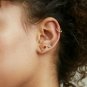 Diamond Mini Cluster Stud Earring Four Diamond Stud 14k Solid Gold Everyday Stud