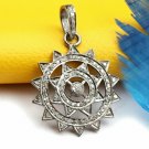 Sunburst Pendant Pave Diamond 925 Silver Vintage Style Diamond Pendant Charm. Sunburst Pendant Pave Diamond 925 Silver Vintage Style Diamond Pendant Charm.