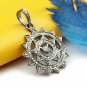 Sunburst Pendant Pave Diamond 925 Silver Vintage Style Diamond Pendant Charm.