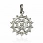 Sunburst Pendant Pave Diamond 925 Silver Vintage Style Diamond Pendant Charm.