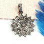 Sunburst Pendant Pave Diamond 925 Silver Vintage Style Diamond Pendant Charm.