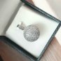 Pave Diamond Ball Pendant 925 Silver Diamond Wedding Necklace Charm Gift.