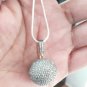 Pave Diamond Ball Pendant 925 Silver Diamond Wedding Necklace Charm Gift.
