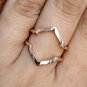 14k Gold Hexagon Ring Guard Engagement Ring Enhancer Anniversary Ring Wrap Band.