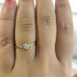 14k Solid Gold Statement Dainty Ring Natural Diamond Sunflower Birthday Ring.