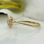 14k Solid Gold Statement Dainty Ring Natural Diamond Sunflower Birthday Ring.