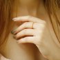 14k Solid Gold Wedding Band Minimalist Diamond Stacking Half Eternity Ring Band