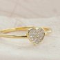Diamond Cluster Heart Ring In 14k Solid Gold Forever Promise Ring Valentine Ring