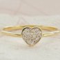 Diamond Cluster Heart Ring In 14k Solid Gold Forever Promise Ring Valentine Ring