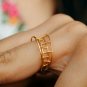 14k Solid Gold Cage Ring Geometric 3D Wedding Ring Trapezium Dainty Ring Band.