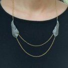 Wing Chain Necklace Pave Diamond 925 Silver Diamond Necklace For Christmas Gift.