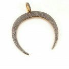1Pc Pave Diamond Moon Pendant 47x10mm Sterling Silver Crescent Moon Pendant Ns7. 1Pc Pave Diamond Moon Pendant 47x10mm Sterling Silver Crescent Moon Pendant Ns7.