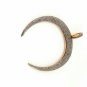 1Pc Pave Diamond Moon Pendant 47x10mm Sterling Silver Crescent Moon Pendant Ns7.