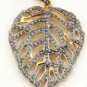 Pave Diamond Leaf Diamond Pendant Diamond Leaf 42x30mm Sterling Silver Leaf Ns8.