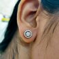 Diamond Earrings Solitaire Pressure Setting Diamond Earrings 14k Solid Gold Stud