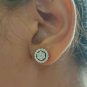 Diamond Earrings Solitaire Pressure Setting Diamond Earrings 14k Solid Gold Stud