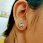 Diamond Earrings Solitaire Pressure Setting Diamond Earrings 14k Solid Gold Stud