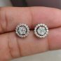 Diamond Earrings Solitaire Pressure Setting Diamond Earrings 14k Solid Gold Stud