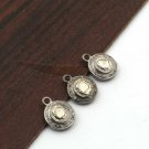 Pave Diamond Round Pendant 925 Silver Charm Rose Cut Diamond Polki Pendant Charm Pave Diamond Round Pendant 925 Silver Charm Rose Cut Diamond Polki Pendant Charm