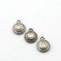 Pave Diamond Round Pendant 925 Silver Charm Rose Cut Diamond Polki Pendant Charm
