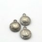 Pave Diamond Round Pendant 925 Silver Charm Rose Cut Diamond Polki Pendant Charm