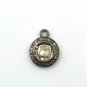 Pave Diamond Round Pendant 925 Silver Charm Rose Cut Diamond Polki Pendant Charm