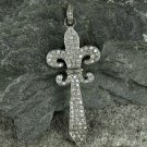 Fleur De Lis Pave Diamond Pendant 925 Silver Diamond Lily Necklace Handmade Gift Fleur De Lis Pave Diamond Pendant 925 Silver Diamond Lily Necklace Handmade Gift