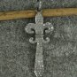 Fleur De Lis Pave Diamond Pendant 925 Silver Diamond Lily Necklace Handmade Gift