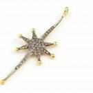 1Pc Pave Diamond Sun Star Charm Pendant 44x17mm Sterling Silver Diamond Sun Ns7. 1Pc Pave Diamond Sun Star Charm Pendant 44x17mm Sterling Silver Diamond Sun Ns7.