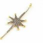 1Pc Pave Diamond Sun Star Charm Pendant 44x17mm Sterling Silver Diamond Sun Ns7.