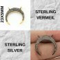 1P Pave Diamond Crescent Moon Charm Pendant 23x5mm Sterling Silver Moon Charm N9